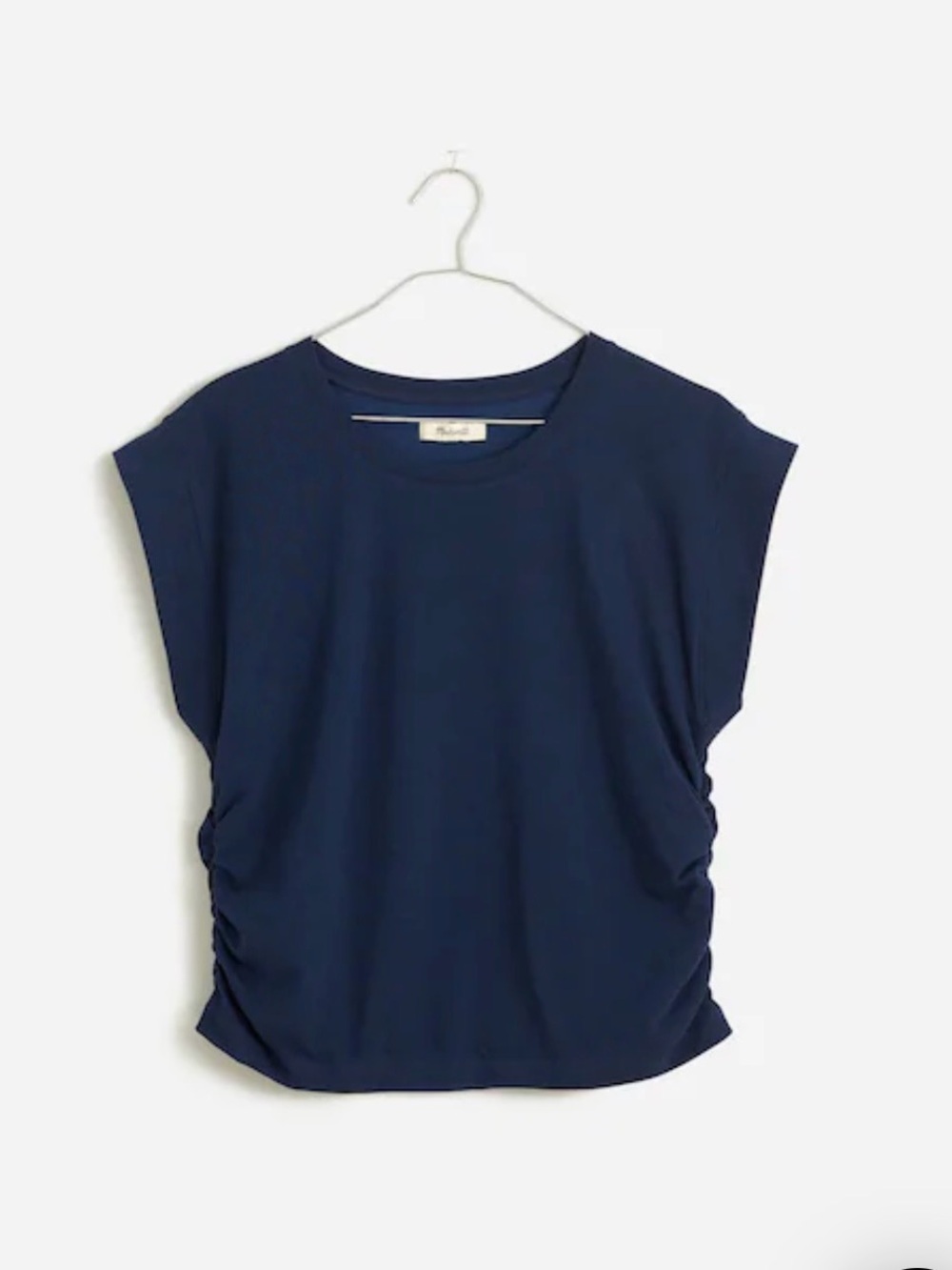 Madewell Side Cinched Muscle Tee, Dark Nightfall Navy, Cotton Tencel